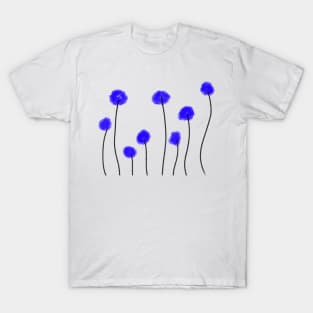 Blue watercolor floral art design T-Shirt